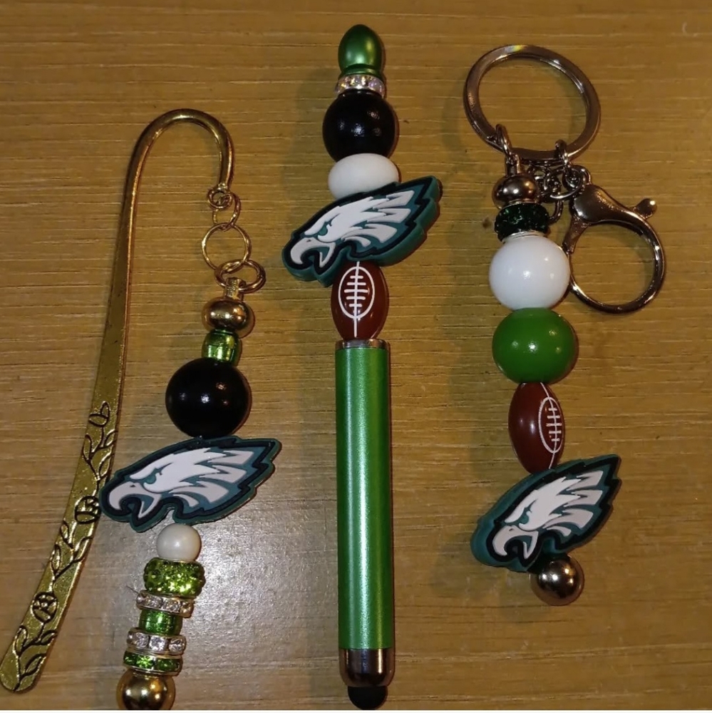 3 peice set Bookmark keychain stylus set